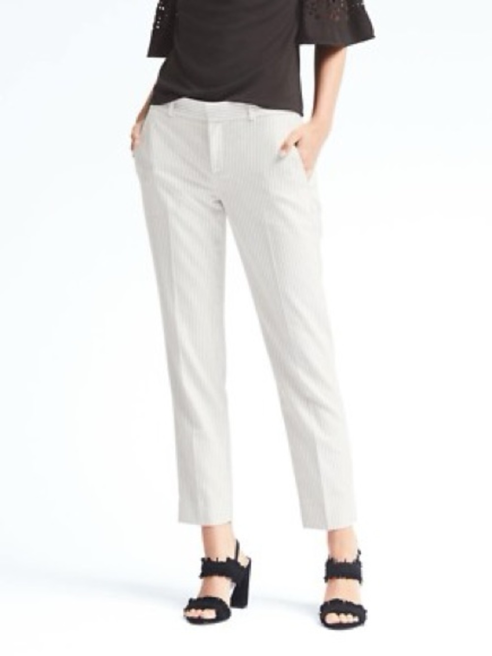 Banana Republic Women's White Tailored Linen-Blend Jeans